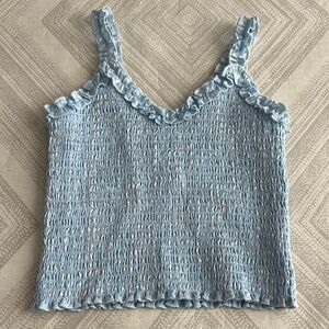 Katie J NYC Girls Light Blue Ruffled Tank Top - Size XL